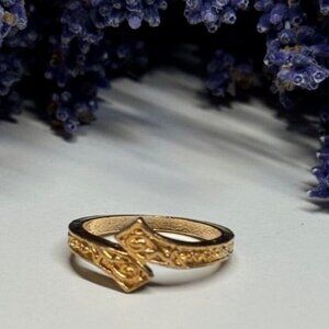 925 STERLING SILVER GOLD PLATED RING SIZE 6